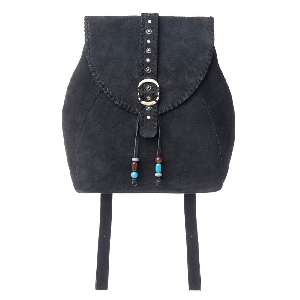 Myra Yellowstone Ironwood Studded Suede Leather Concealed Carry Bag in Shadow Black - Shadow Black