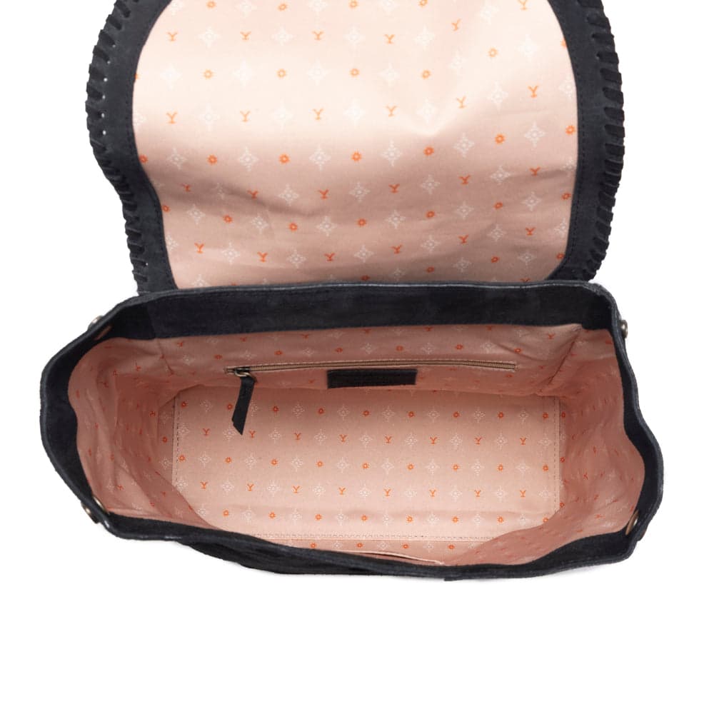 Myra Yellowstone Ironwood Studded Suede Leather Concealed Carry Bag in Shadow Black - Shadow Black - Thumbnail 4