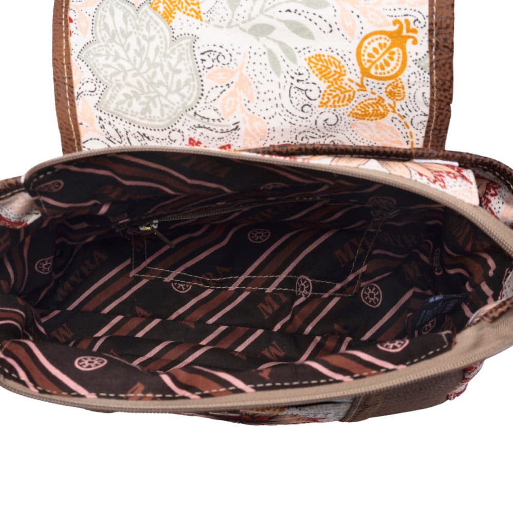 Myra Oakline Cotton & Leather Shoulder Bag in Powder Brown - Powder Brown - Thumbnail 5
