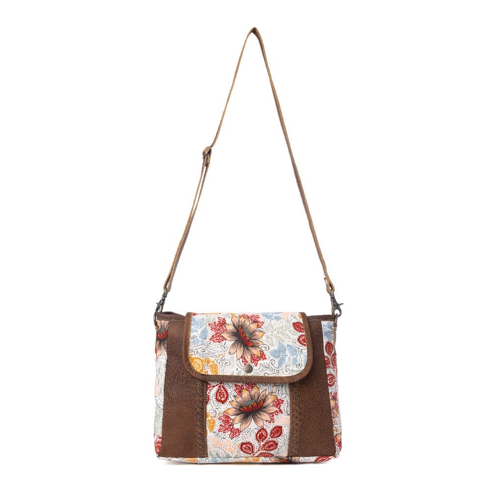 Myra Oakline Cotton & Leather Shoulder Bag in Powder Brown - Powder Brown - Thumbnail 4
