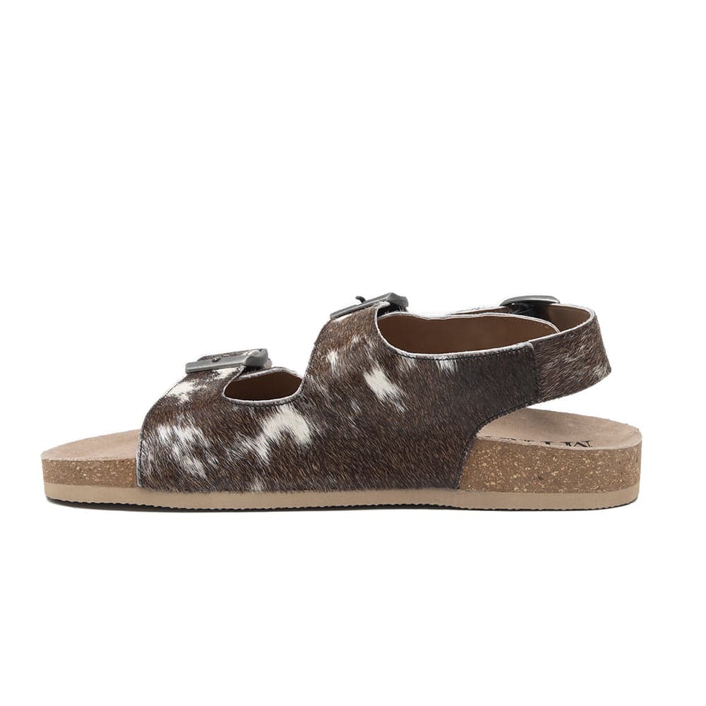 Mountain Path Leather Sandals In Dark & Light Hair-On Hide - 8 - Thumbnail 6