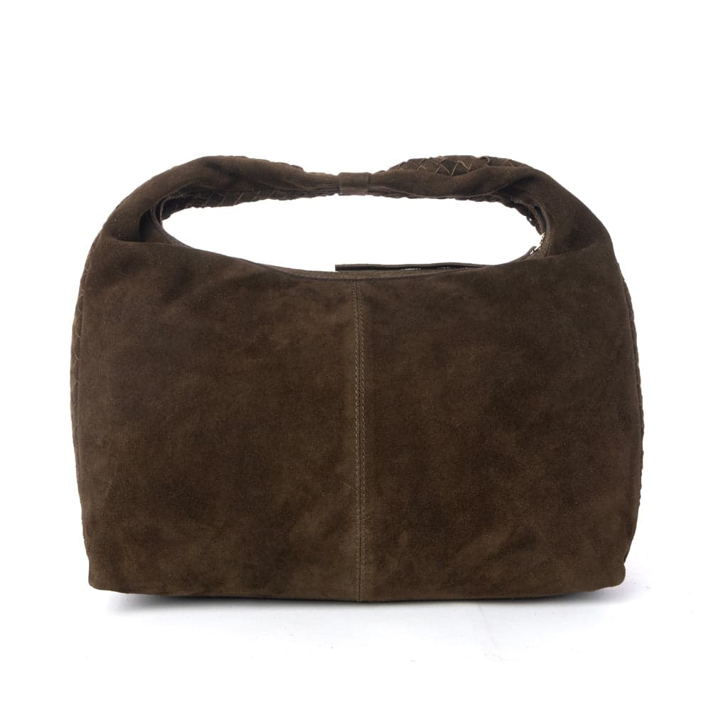 Myra Saddle Weave Genuine Suede Leather Bag in Bridle Bronze - Bridle Bronze - Thumbnail 3