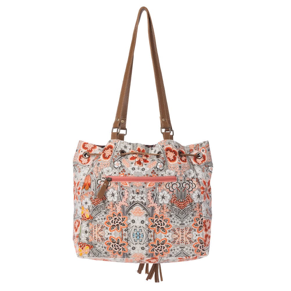 Myra Southern Bloom Cotton & Leather Bucket Bag in Clay Blossom - Clay Blossom - Thumbnail 3