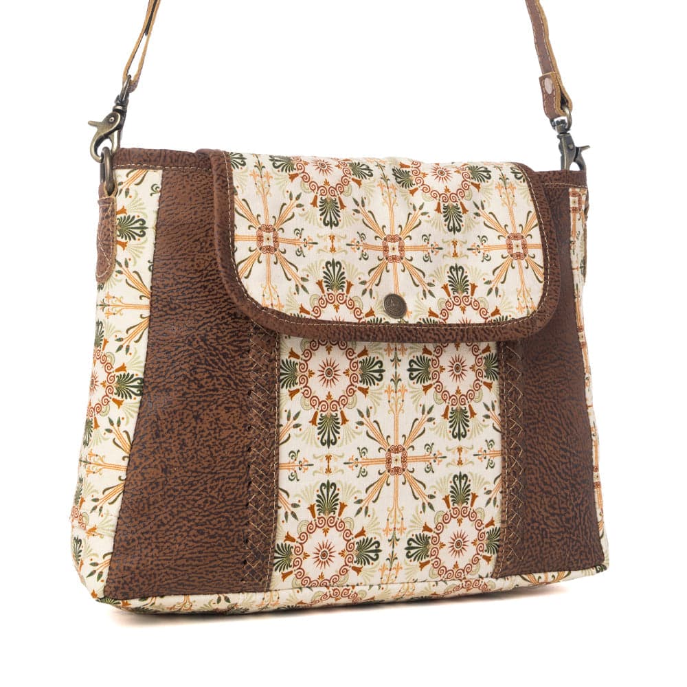 Myra Oakline Cotton & Leather Shoulder Bag in Oat Brown - Oat Brown - Thumbnail 2
