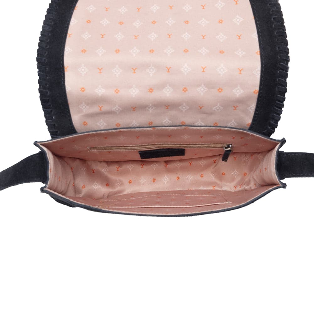 Myra Yellowstone Iron Frontier Suede Leather Bag in Jet Black - Jet Black - Thumbnail 5