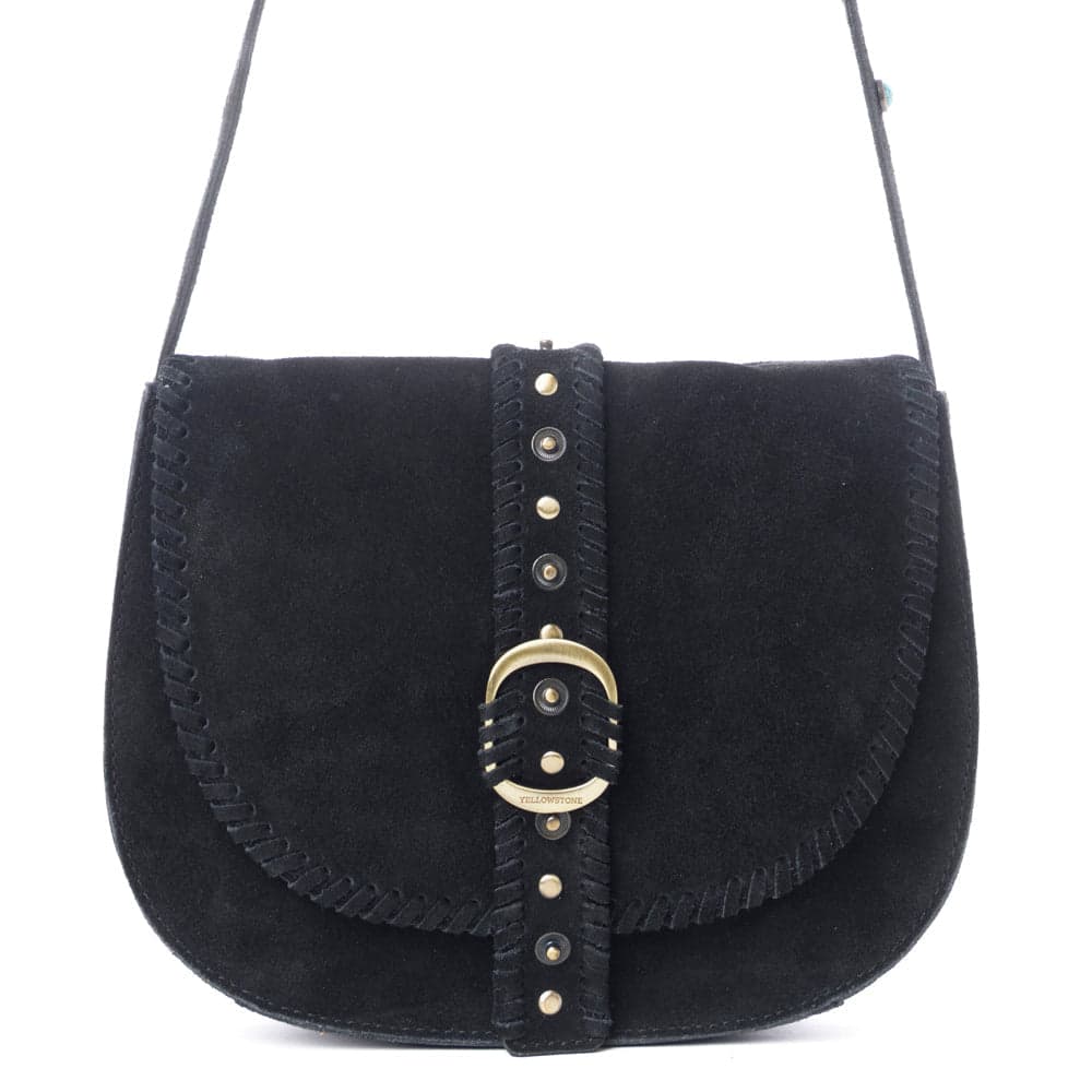 Myra Yellowstone Iron Frontier Suede Leather Bag in Jet Black - Jet Black