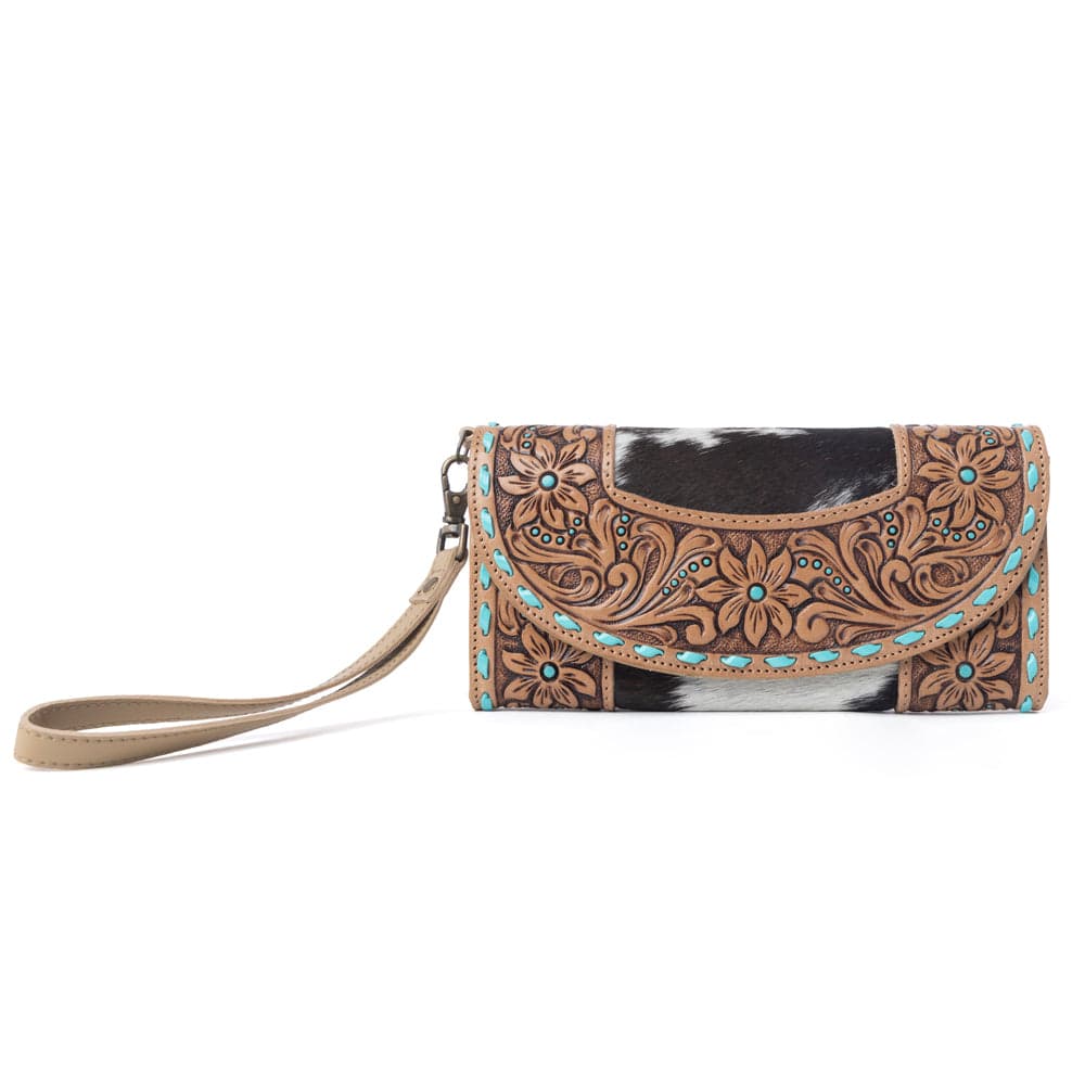 Myra Stoneflower Hairon Leather Women's Wallet in Onyx Pearl - Onyx Pearl