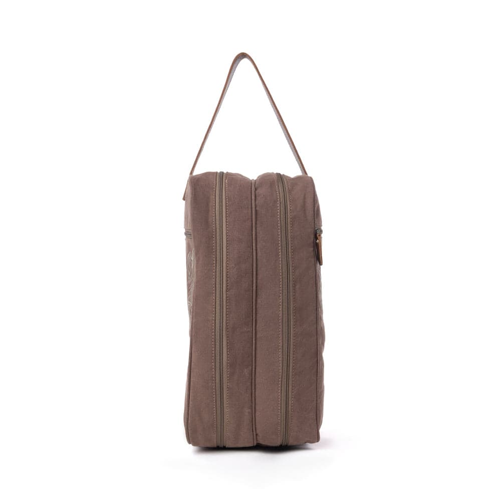 Myra Sunstone Cotton & Leather Boot Bag in Sandy Taupe - Sandy Taupe - Thumbnail 3