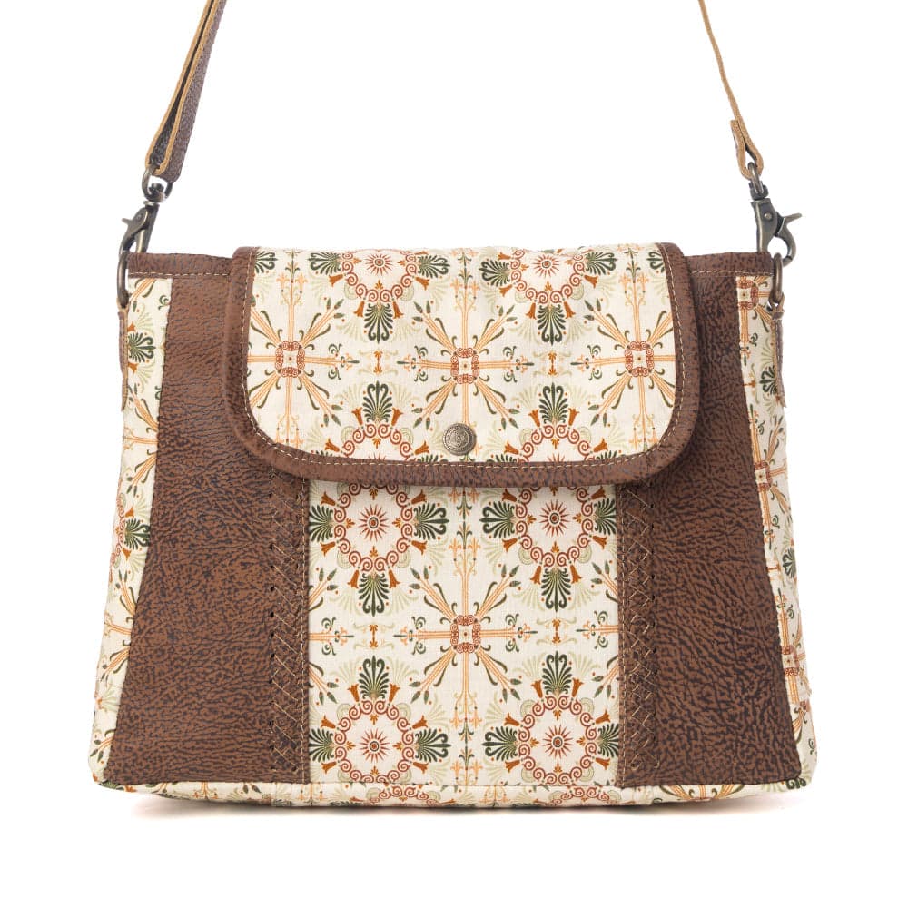 Myra Oakline Cotton & Leather Shoulder Bag in Oat Brown - Oat Brown