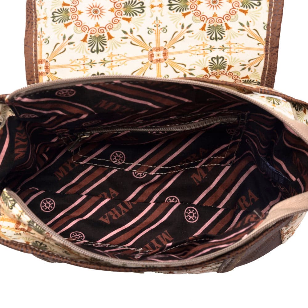 Myra Oakline Cotton & Leather Shoulder Bag in Oat Brown - Oat Brown - Thumbnail 5