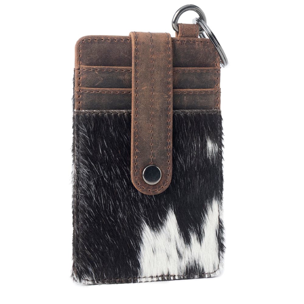 Myra Roper Card Holder for Women in black with hair-on detail - Black - Thumbnail 2