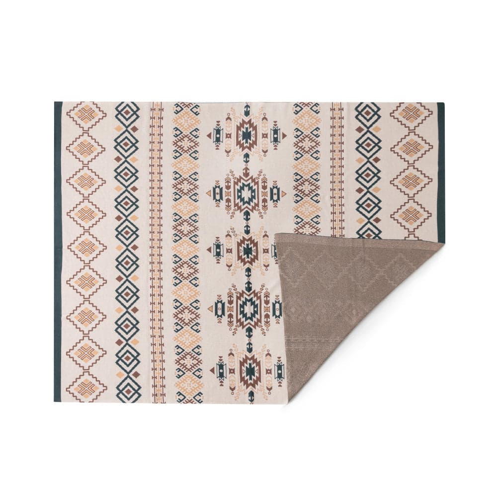 Myra Canyon Knit Cotton Throw in Sandstone Geo For Your Western Couch - Sandstone