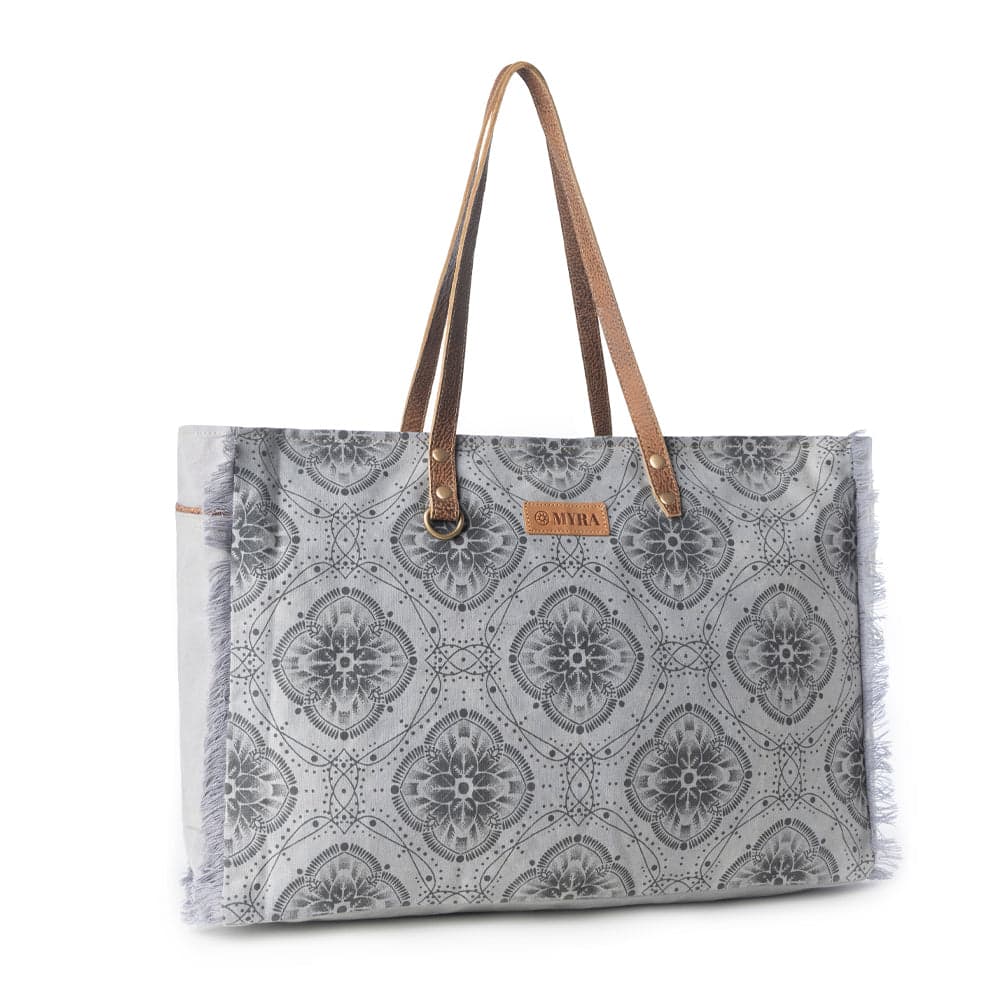 Myra Wild Compass Weekender Bag for Women in sage with vintage print detail - Sage - Thumbnail 2