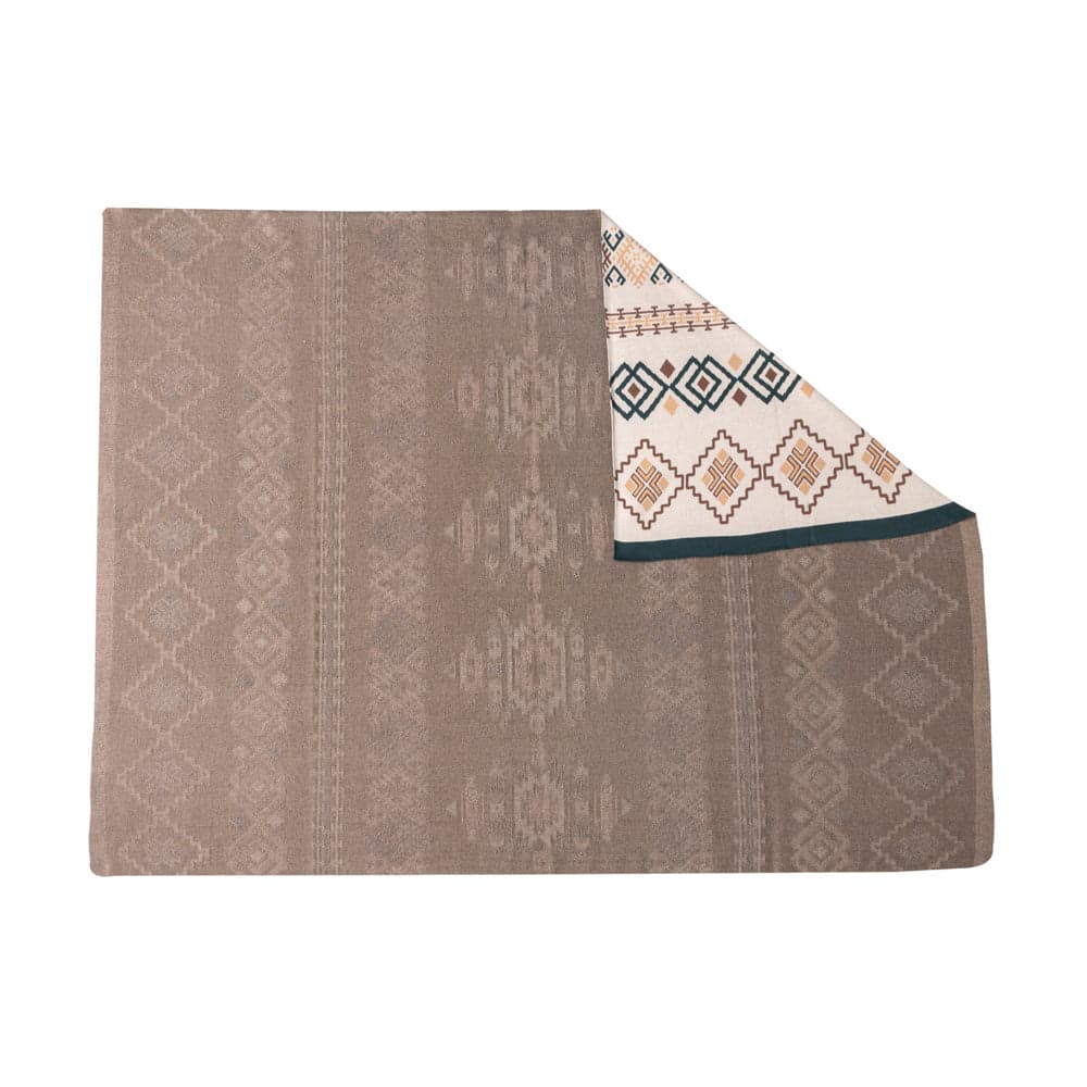 Myra Canyon Knit Cotton Throw in Sandstone Geo For Your Western Couch - Sandstone - Thumbnail 3