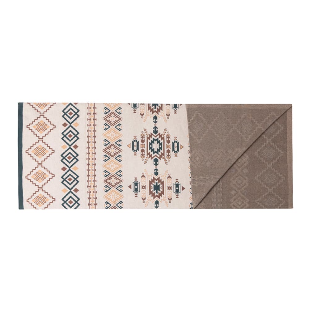 Myra Canyon Knit Cotton Throw in Sandstone Geo For Your Western Couch - Sandstone - Thumbnail 2