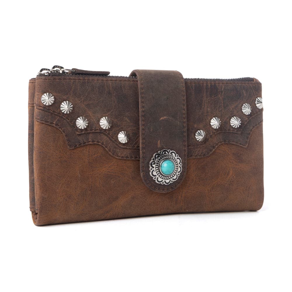 Myra Iron Hill Concho Leather Women’s Wallet in Ochre Veil - Ochre Veil - Thumbnail 2