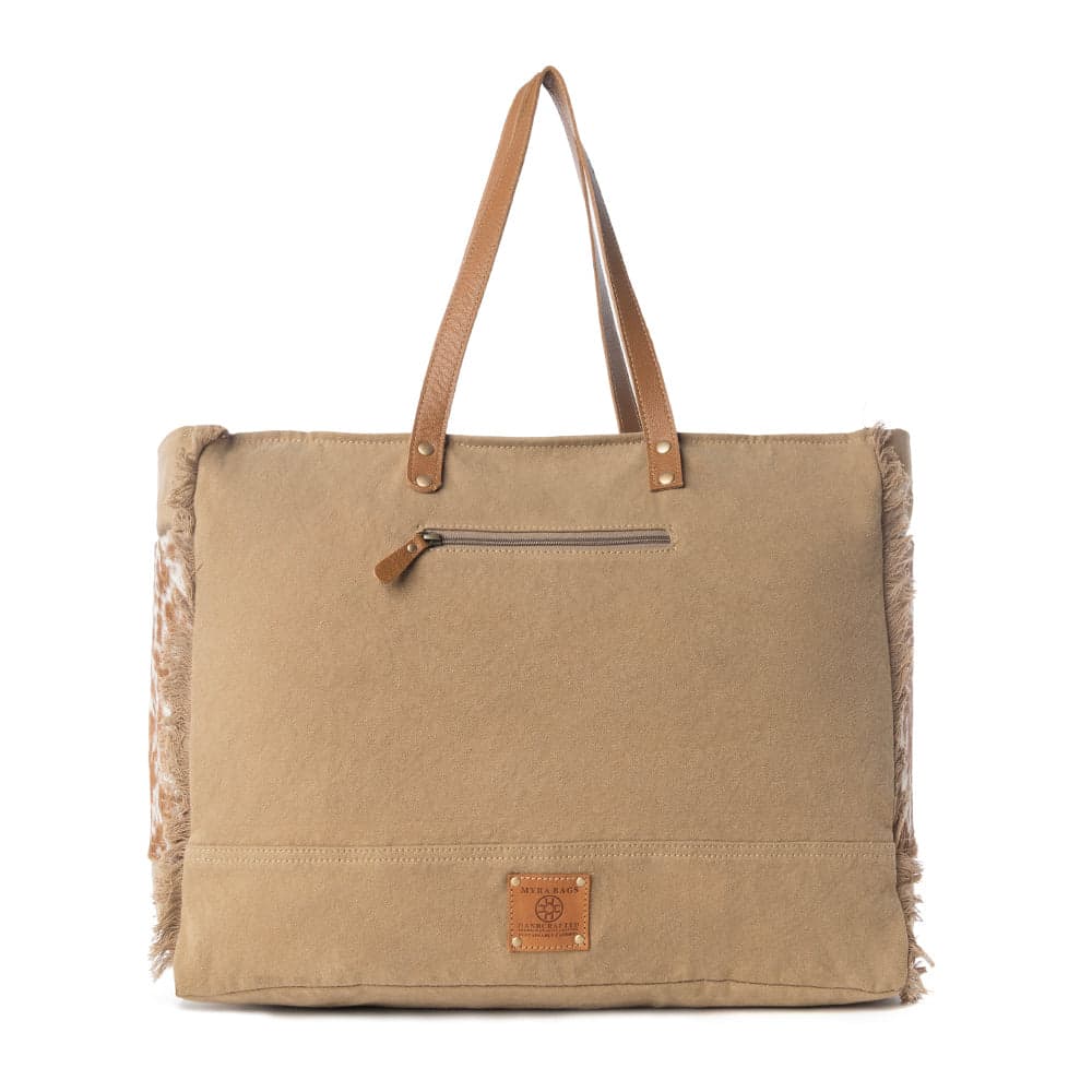 Myra Cartwright Hand-Tooled Bag in Tan & White - Tan & White - Thumbnail 3