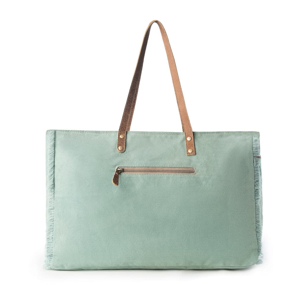 Myra Wildtusk Weekender Bag for Women in green with vintage print detail - Green - Thumbnail 3