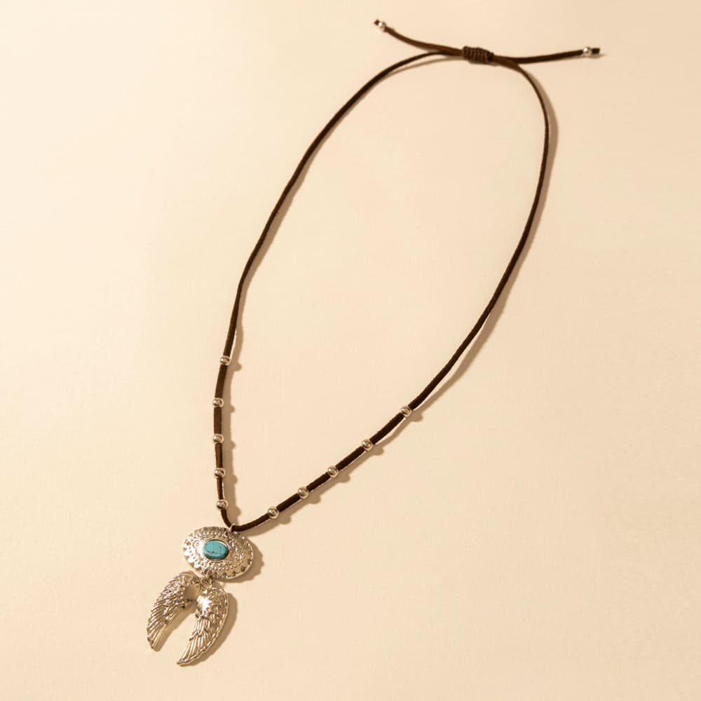 Myra Windspur Feather Necklace in Desert Turquoise - Desert Turquoise - Thumbnail 3