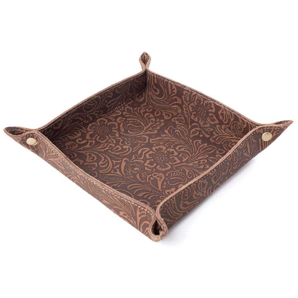 Myra Copperwind Leather Tray in Mocha Cocoa - Mocha Cocoa