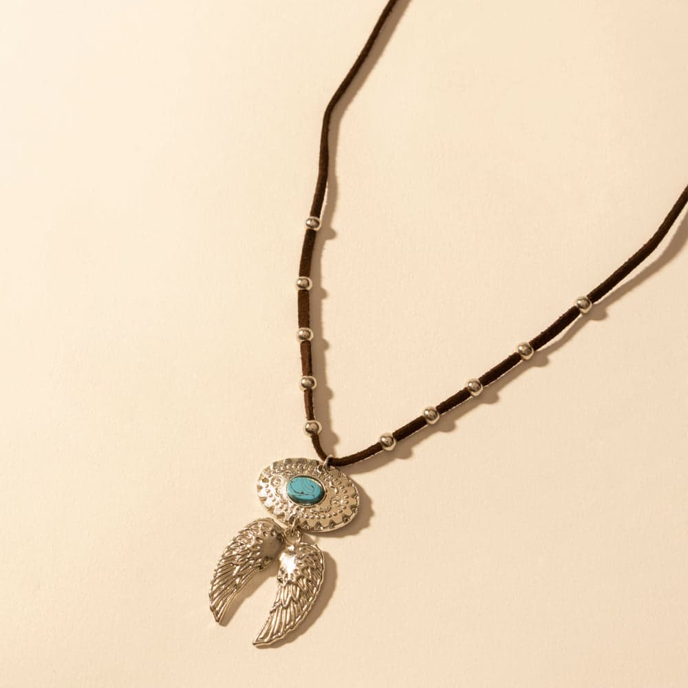 Myra Windspur Feather Necklace in Desert Turquoise - Desert Turquoise - Thumbnail 2
