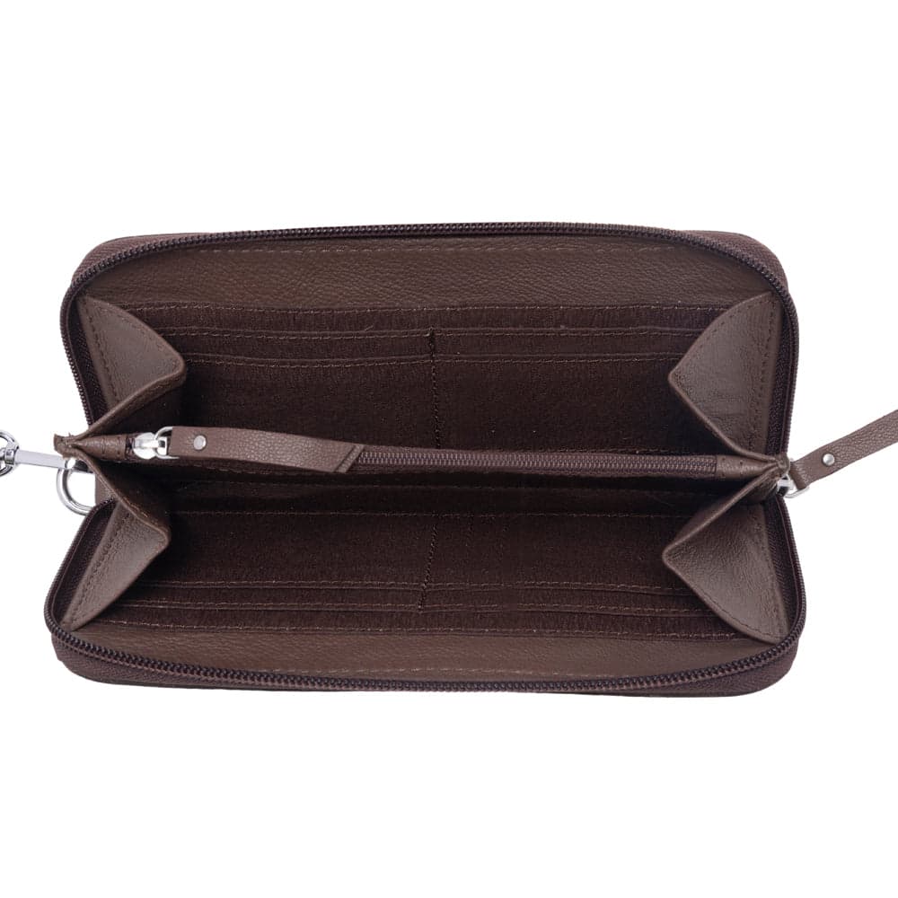 Myra Autumn Brook Handtooled Hairon Leather Women’s Wallet in Toffee Saddle - Toffee Saddle - Thumbnail 4