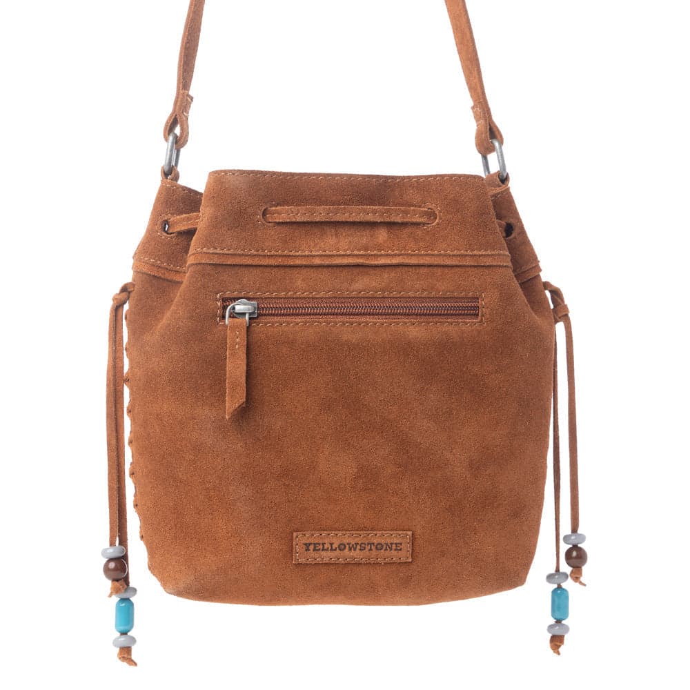 Myra Yellowstone Sundown Ember Suede Leather Bucket Bag in Maple Brown - Maple Brown - Thumbnail 3