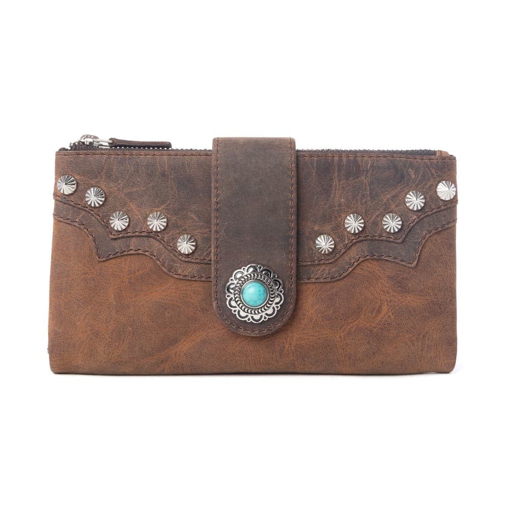 Myra Iron Hill Concho Leather Women’s Wallet in Ochre Veil - Ochre Veil