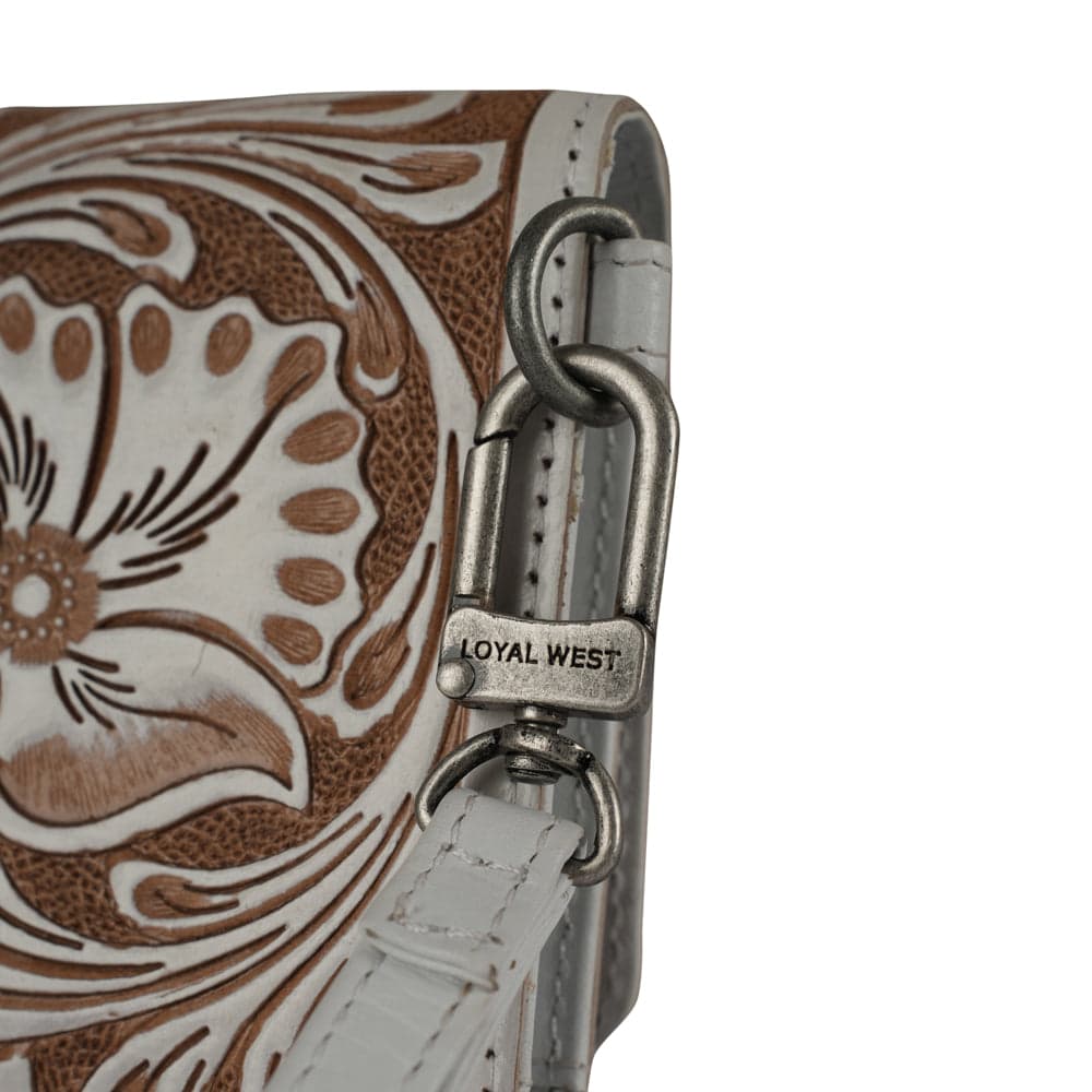 Handtooled Drover Wallet - Ivory Dust - Ivory Dust - Thumbnail 2