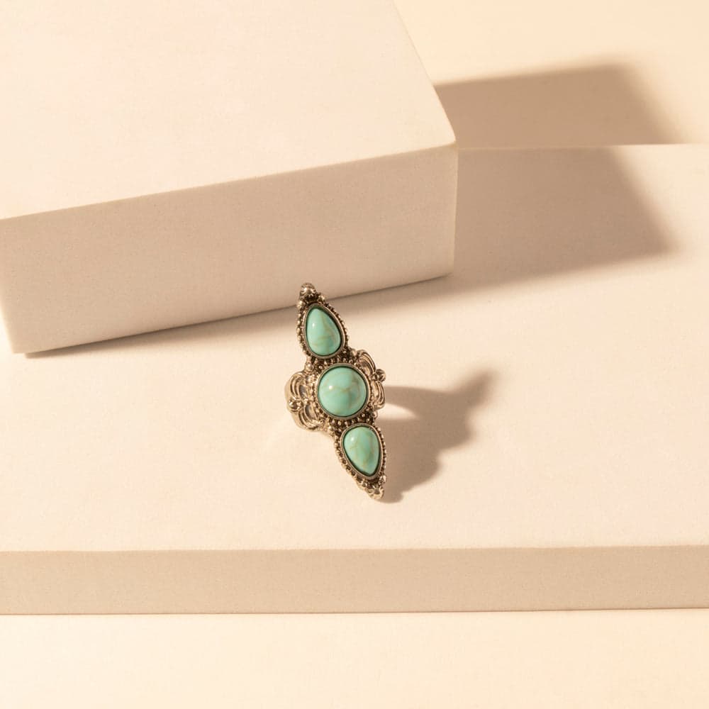 Myra Wildfire Turquoise adjustable Ring for Women with turquoise detail for premium western wear - Turquoise