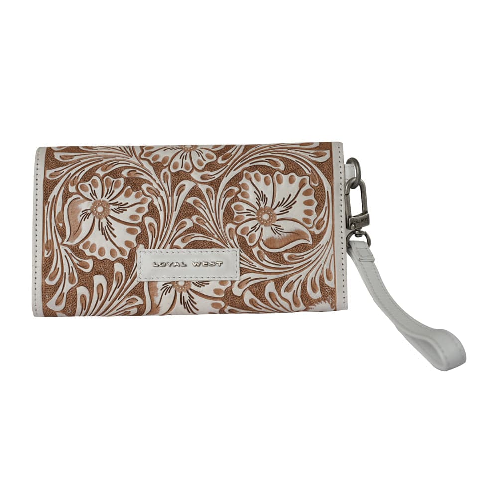 Handtooled Drover Wallet - Ivory Dust - Ivory Dust