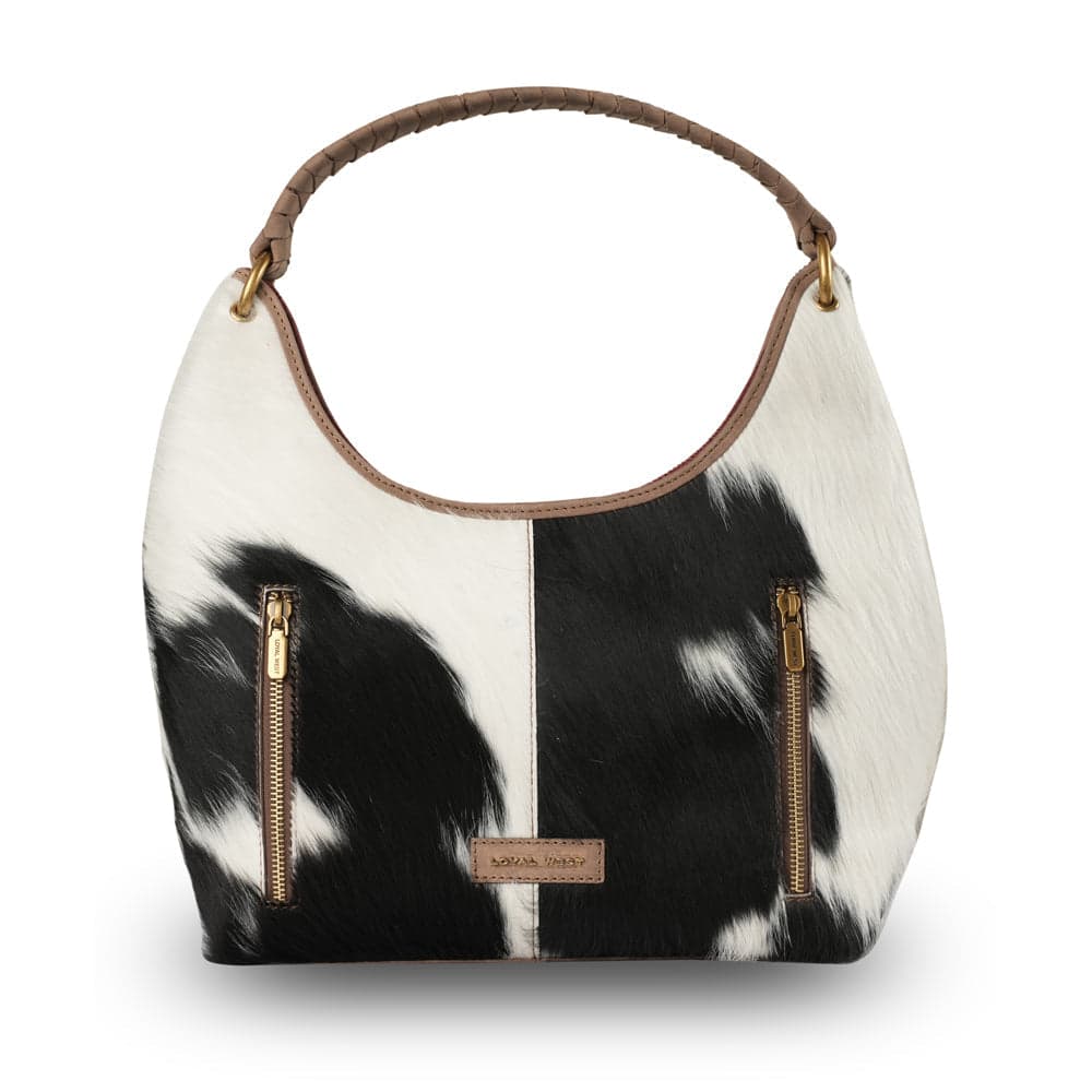 LW Medium Purse - Black & White Cowhide - Black & White - Thumbnail 3