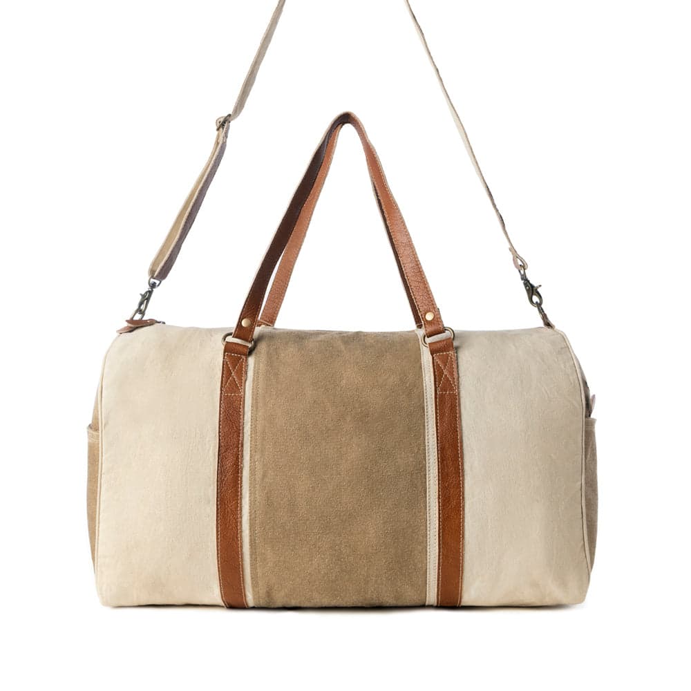 Myra Wandermark Vintage Traveller Bag in olive with leather detail - Olive - Thumbnail 3