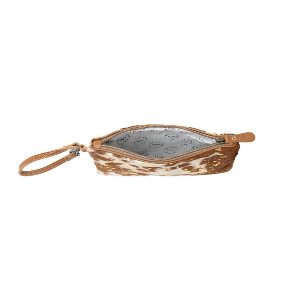 Myra Stardust Pony Western Pouch for Women in brown with foil hairon detail - Brown - Thumbnail 4