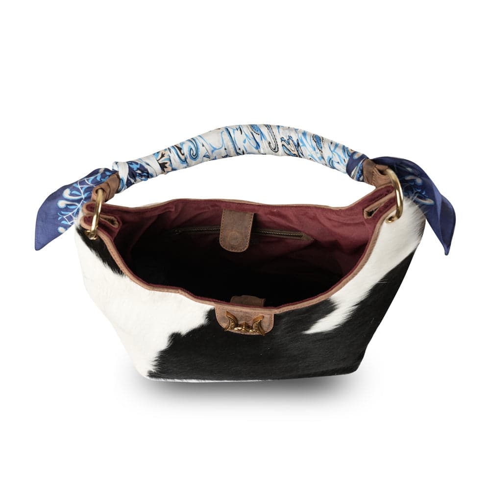LW Medium Purse - Black & White Cowhide - Black & White - Thumbnail 10