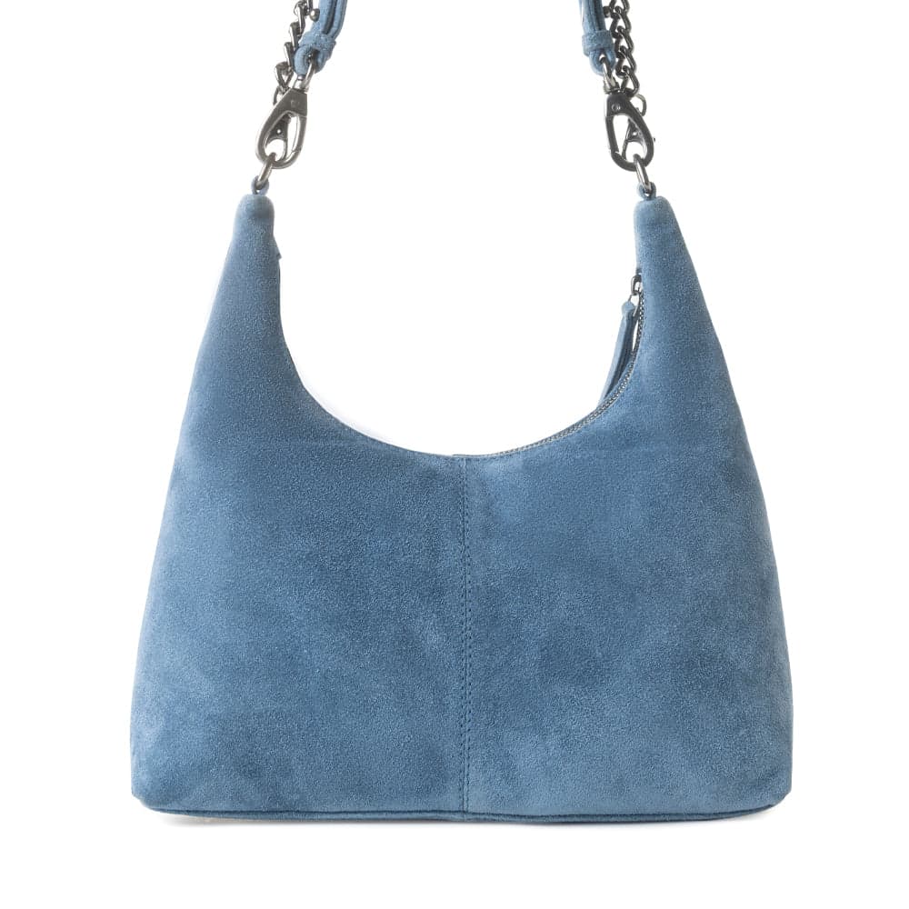 Myra Juniper Trail Genuine Suede Bag for Women in denim blue with extra strap - Denim Blue - Thumbnail 3