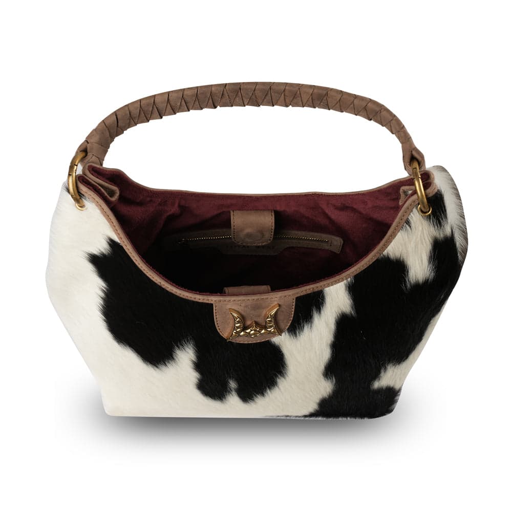 LW Medium Purse - Black & White Cowhide - Black & White - Thumbnail 5