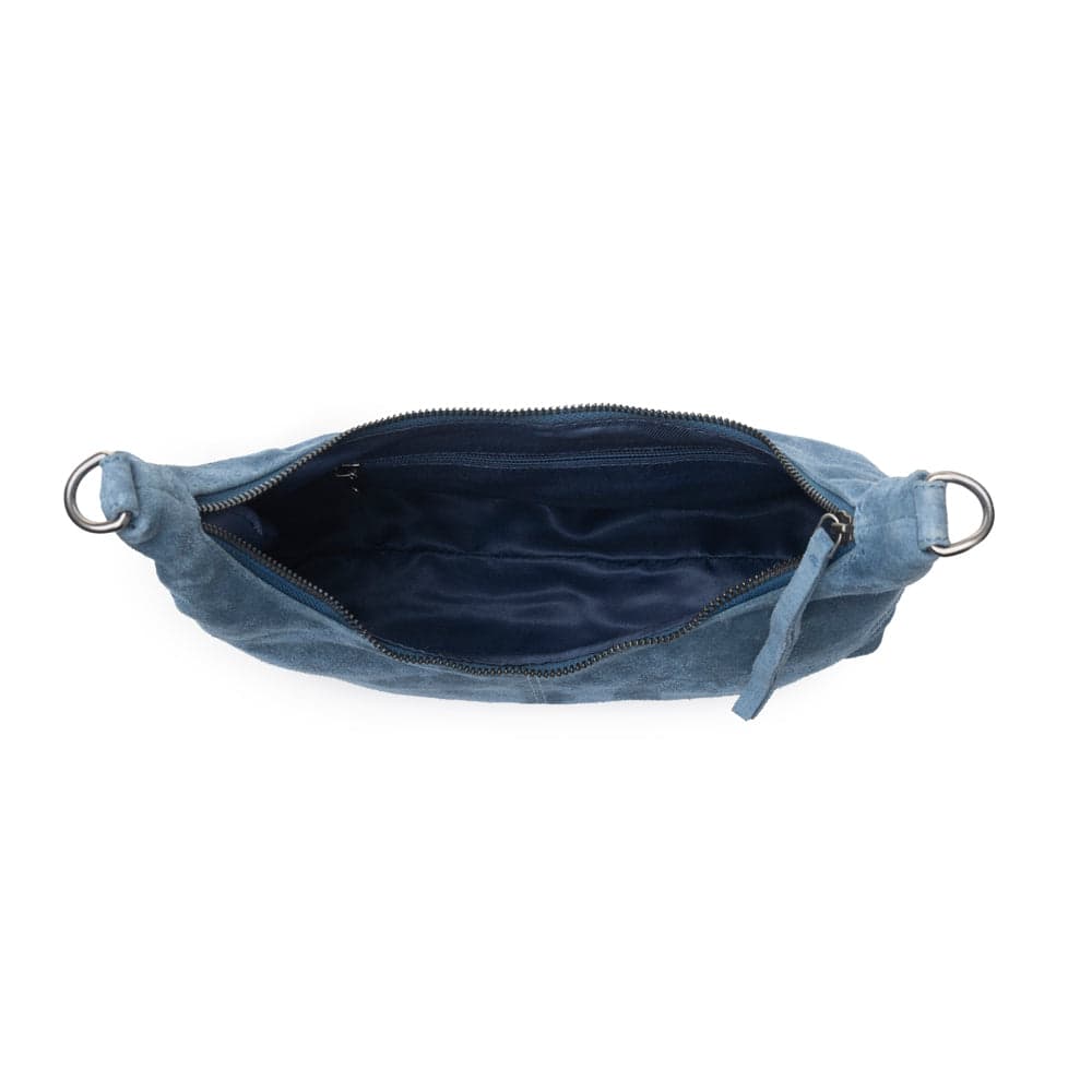 Myra Juniper Trail Genuine Suede Bag for Women in denim blue with extra strap - Denim Blue - Thumbnail 5