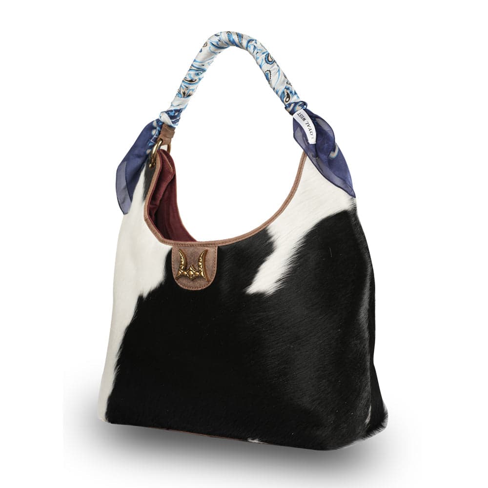 LW Medium Purse - Black & White Cowhide - Black & White - Thumbnail 8