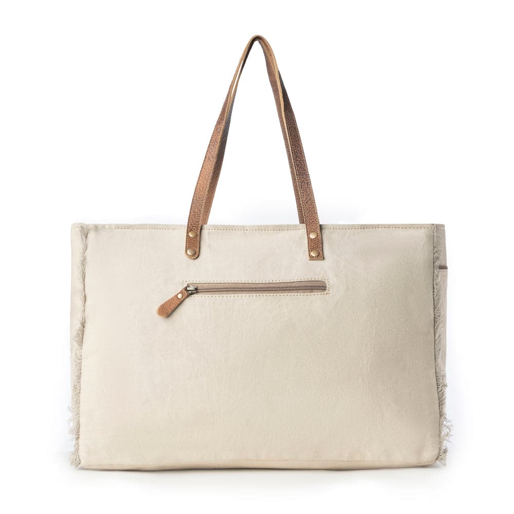 Myra Wildmandala Weekender Bag for Women in ivory with vintage print detail - Ivory - Thumbnail 3