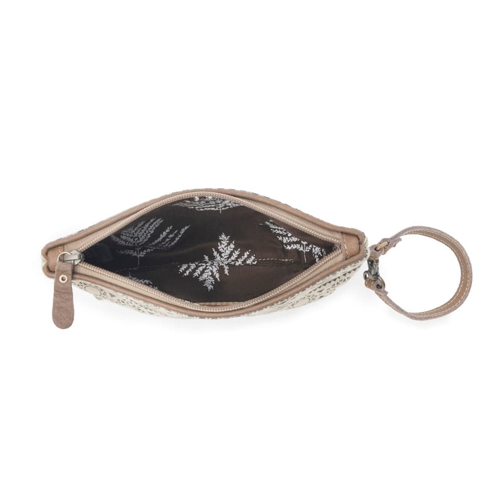 Myra Sundust Vintage Wristlet for Women in ivory with leather detail - Ivory - Thumbnail 4