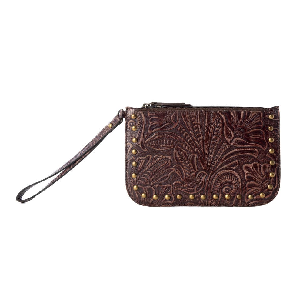 Myra Petalwild Western Wallet for Women in brown with embossed detail - Brown