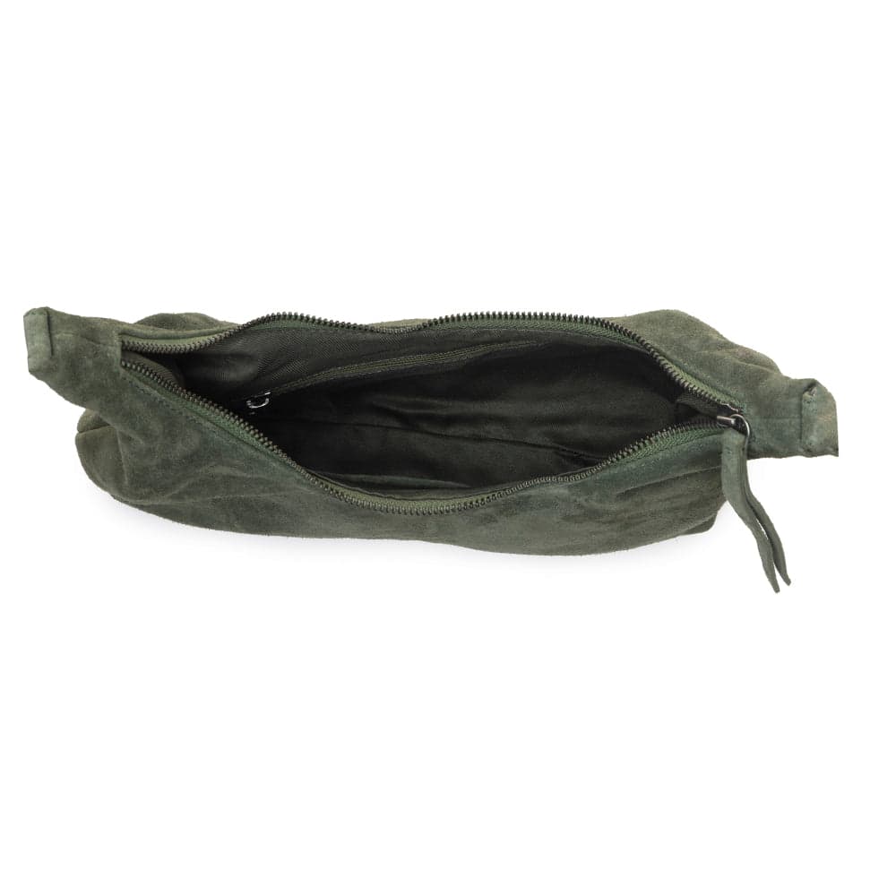 Myra Juniper Trail Genuine Suede Bag for Women in forest green with extra strap - Forest Green - Thumbnail 5
