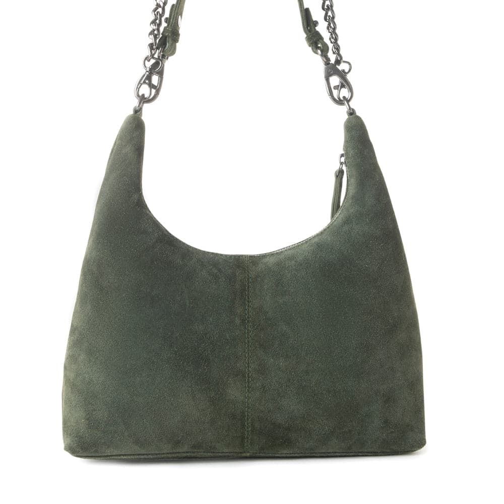 Myra Juniper Trail Genuine Suede Bag for Women in forest green with extra strap - Forest Green - Thumbnail 3
