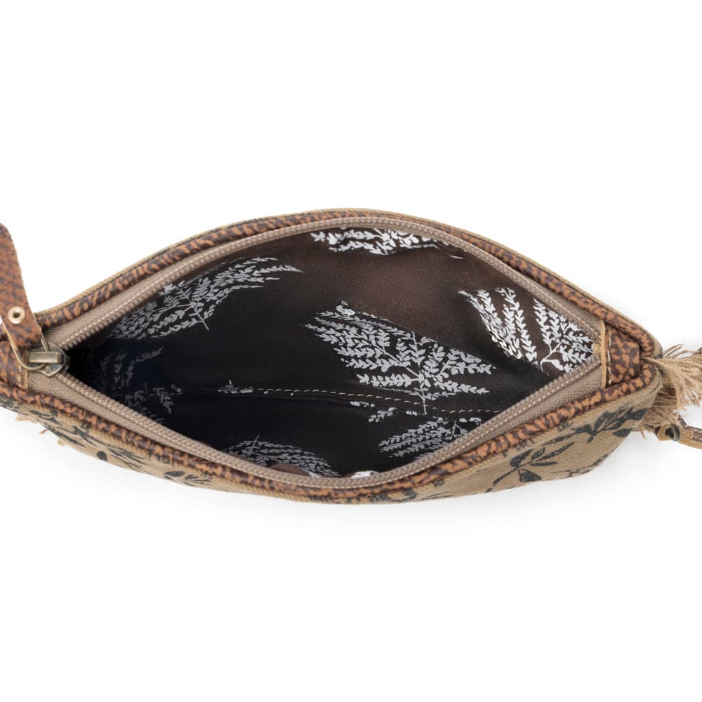 Myra Trailmark Western Wristlet for Women in olive with hairon detail - Olive - Thumbnail 4