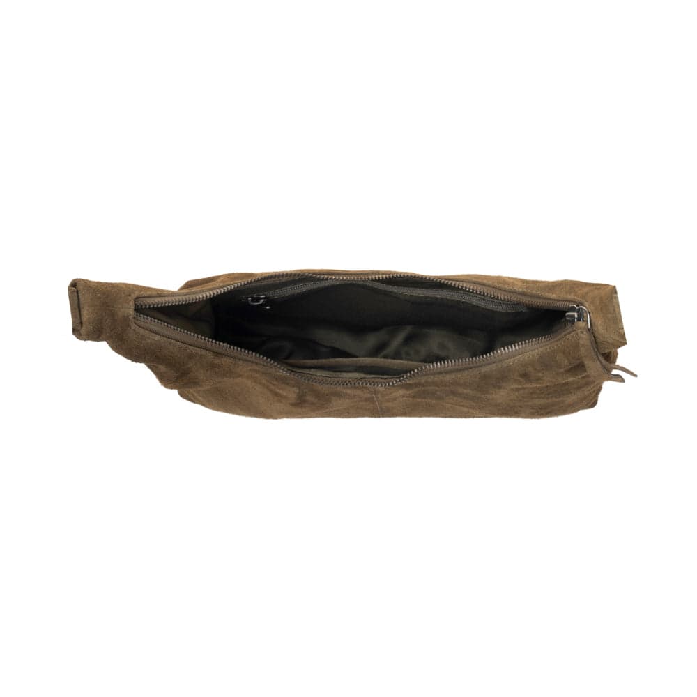 Myra Juniper Trail Genuine Suede Bag for Women in olive with soft finish with extra strap - Olive - Thumbnail 5