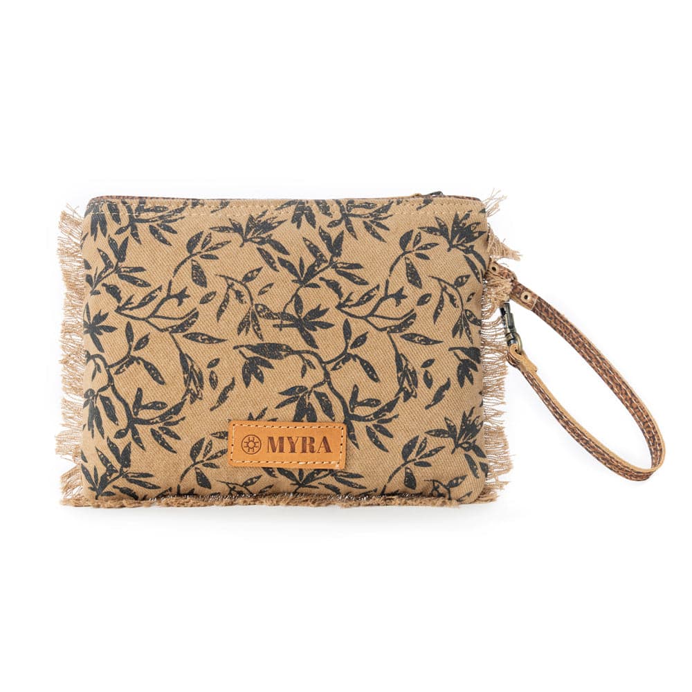 Myra Trailmark Western Wristlet for Women in olive with hairon detail - Olive - Thumbnail 3