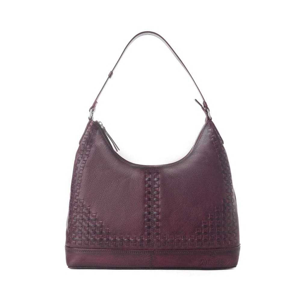 Myra Zidana Marlowe Dusk Veg Tanned Leather Bag in Deep Plum - Deep Plum