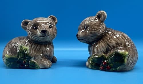 Ceramic Bear Salt & Pepper Shakers Set 3"