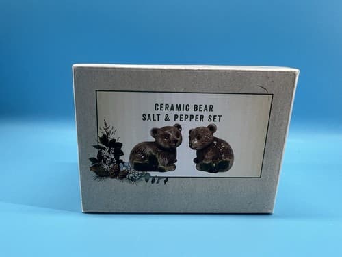 Ceramic Bear Salt & Pepper Shakers Set 3" - Thumbnail 2